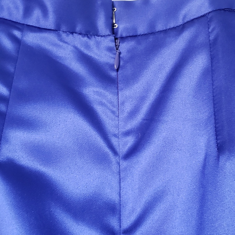 David's Bridal Royal Blue Satin Two-Piece Formal Set - Picture 3 of 6
